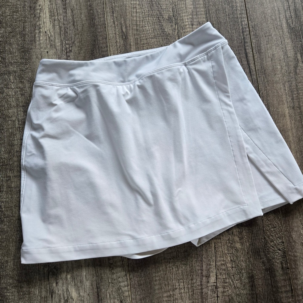 Outdoor Voices Women White Wrap Front Tennis Skort Size Large Activewear Skirt